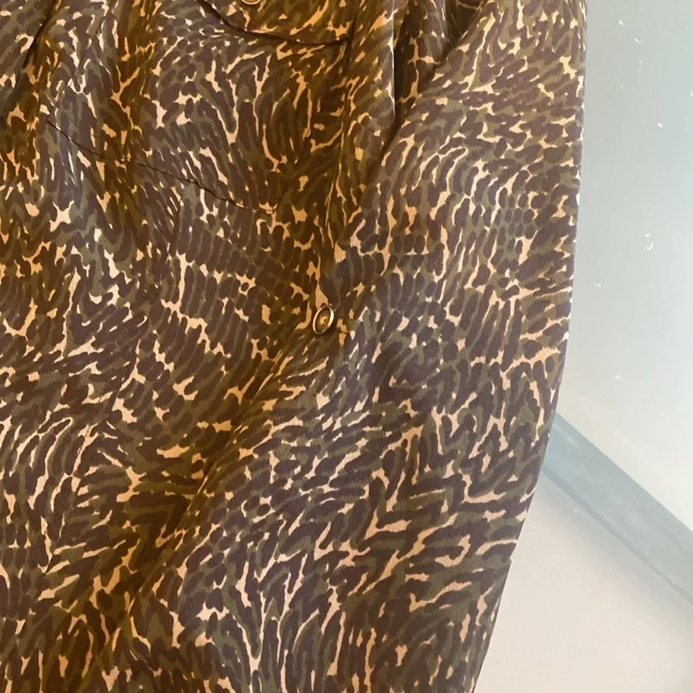 Michael Kors Animal Print Blouse Size 8